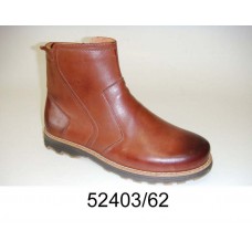 Men's brown leather boots, model 52403-62