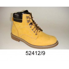 Men's yellow leather work boots, model 52412-9