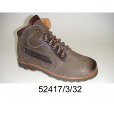 Men's brown leather boots, model 52417-3-32