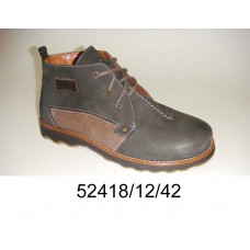 Men's brown-gray leather boots, model 52418-12-42
