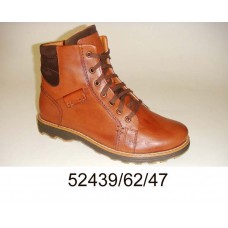 Men's brown leather combat boots, model 52439-62-47