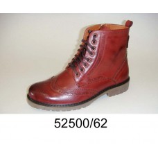 Men's brown leather brogue boots, model 52500-62