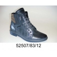 Men's blue-gray leather boots, model 52507-83-12