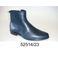 Men's blue leather boots, model 52514-23