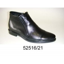 Men's black leather boots, model 52516-21