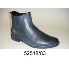 Men's blue-gray leather boots, model 52518-83