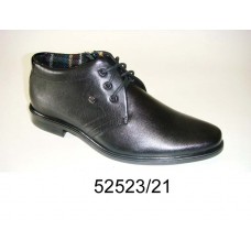 Men's black leather boots, model 52523-21