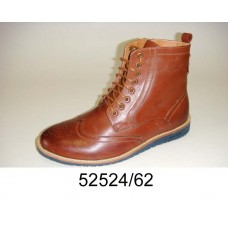 Men's brown light leather boots, model 52524-62