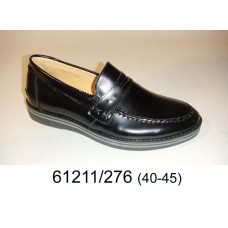 Men's black leather shoes, model 61211-276