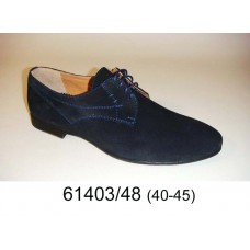 Men's dark blue suede shoes, model 61403-48