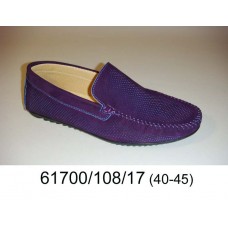 Men's purple suede moccasins, model 61700-108-17