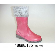Women's pink leather warm boots, model 48898-185 