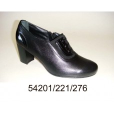 Women's black leather high heels shoes, model 54201-221-276