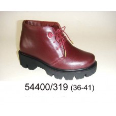 Women's wine leather boots, model 54400-319