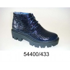 Women's blue patent leather boots, model 54400-433