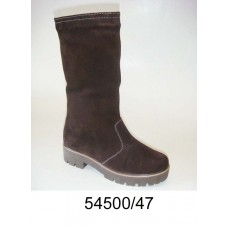 Women's brown suede high boots, model 54500-47