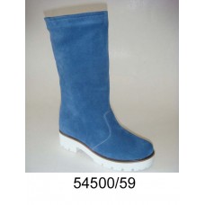 Women's blue suede high boots, model 54500-59
