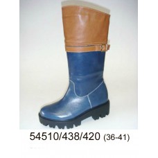 Women's bicolor leather boots, model 54510-438-420