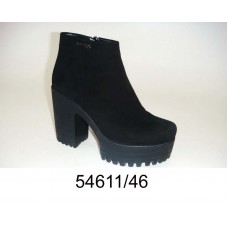 Women's black suede platform boots, model 54611-46