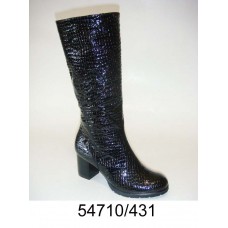 Women'sblack patent leather boots, model 54710-431