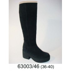 Women's black suede high boots, model 63003-46