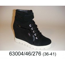 Women's black nubuck sneakers boots, model 63004-46-276