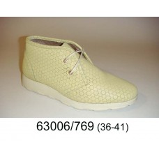 Women's yellow leather shoes, model 63006-769