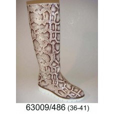 Women's python print leather boots, model 63009-486