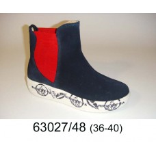 Women's blue suede boots, model 63027-48