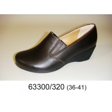 Women's dark brown leather comfort shoes, model 63300-320