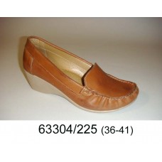 Women's brown leather shoes, model 63304-225