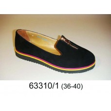 Women's black suede comfort shoes, model 63310-1