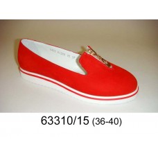 Women's red suede slip-on shoes, model 63310-15