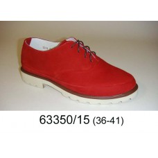 Women's red leather shoes, model 63350-15