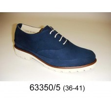 Women's navy leather shoes, model 63350-5