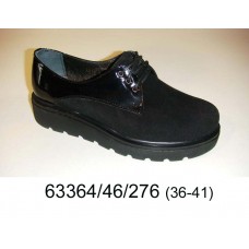 Women's black suede comfort shoes, model 63364-46-276