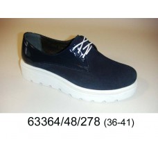 Women's dark blue suede shoes, model 63364-48-278