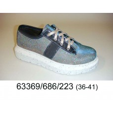 Women's silver comfort shoes, model 63369-686-223