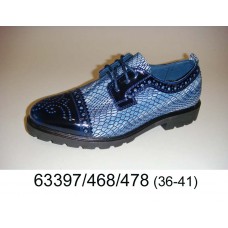 Women's blue leather oxford shoes, model 63397-468-478