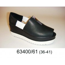 Women's leather open toe shoes, model 63400-61
