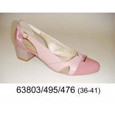Women's pink leather high heels shoes, model 63803-495-476