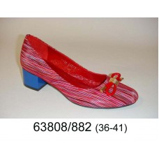 Women's red leather shoes, model 63808-882