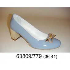 Women's blue light leather shoes, model 63809-779