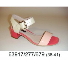 Women's pink leather sandals, model 63917-277-679