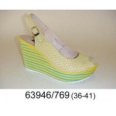Women's lime leather shoes, model 63946-769
