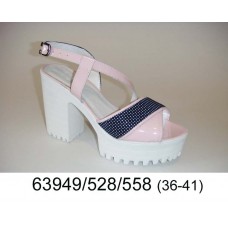 Women's pink leather shoes, model 63949-528-558